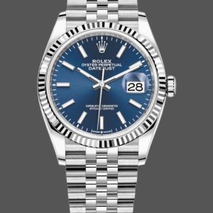 Rolex Datejust 126234 Blue Index Dial Fluted Bezel 36MM Unisex Replica Watch