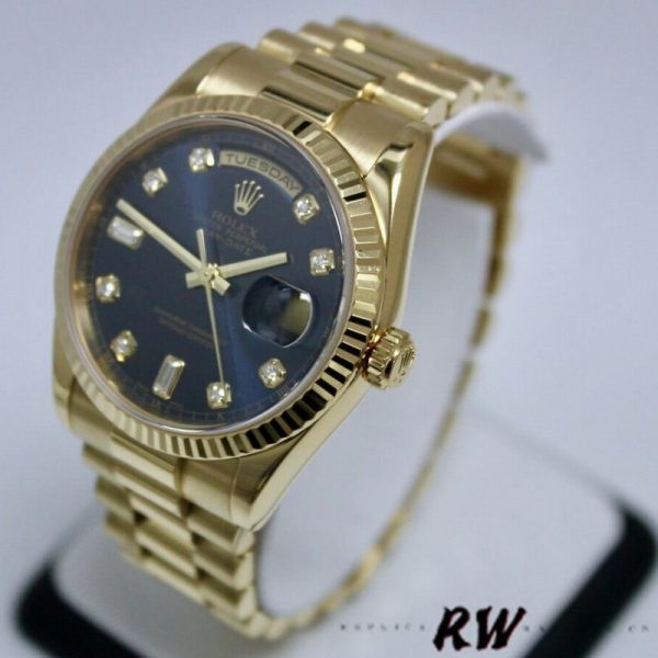 Rolex Day-Date 118238 Blue Diamond Dial Unisex Replica Watch - Image 3