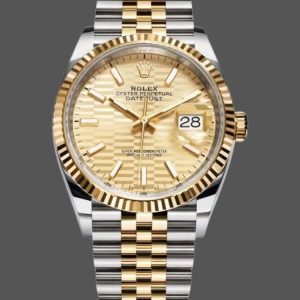 Rolex Datejust 126233 Champagne Motif dial Fluted Bezel 36MM Unisex Replica Watch