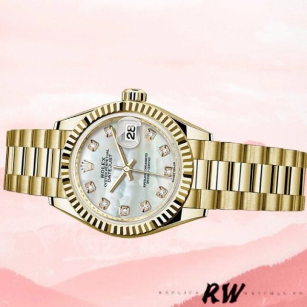 Rolex Datejust 279178 Mother Of Pearl Dial Fluted Bezel 28mm Lady Replica Watch - Image 4