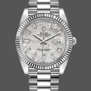 Rolex Day-Date 228239 Meteorite Grey Dial Fluted Bezel 40mm Mens Replica Watch