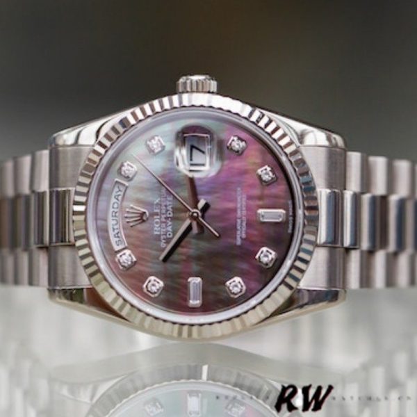 Rolex Day-Date 118239 MOP Black Dial 36mm Unisex Replica Watch - Image 4