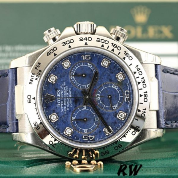 Rolex Daytona 116519 Sodalite diamonds dial 40mm Mens Replica Watch - Image 2