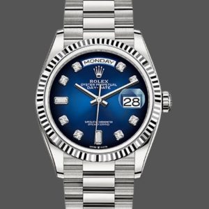 Rolex Day-Date 128239 Blue Ombre Diamond Dial 36MM Unisex Replica Watch