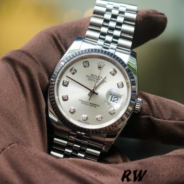 Rolex Datejust 116234-0084 Silver Diamond Dial 36mm Unisex Replica Watch - Image 3