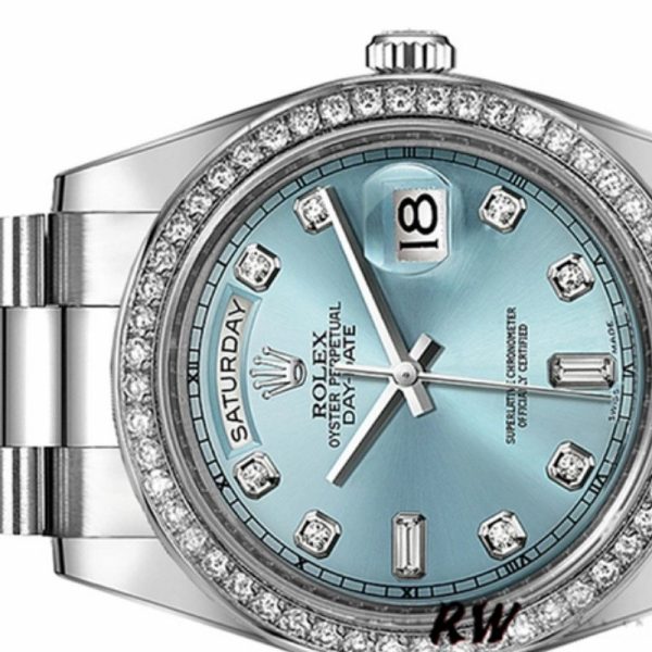 Rolex Day Date 118346 Ice Blue Dial 36mm Unisex Replica Watch - Image 2