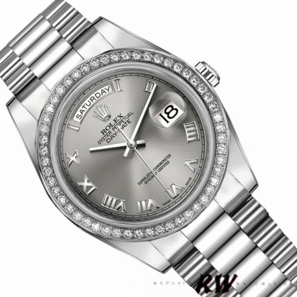 Rolex Day-Date 218349 Rhodium Grey Dial 41MM Mens Replica Watch - Image 3