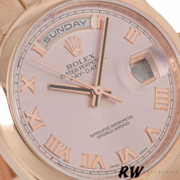 Rolex Day-Date 118205 Rose Gold Pink dial 36mm Unisex Replica Watch - Image 4