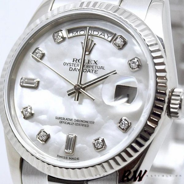 Rolex Day-Date 118239 MOP Diamond Dial 36mm Unisex Replica Watch - Image 3