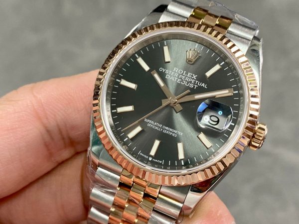Rolex DateJust 126231 Two-Tone SS Rose Gold Grey Rhodium Dial - Image 4