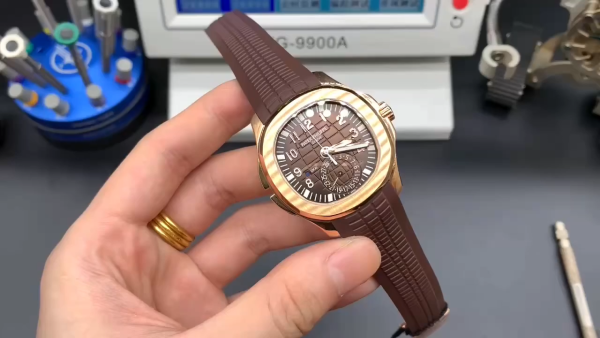 Replica Patek Philippe Aquanaut 5164R 001 Travel Time Rose Gold Mens Watch - Image 2