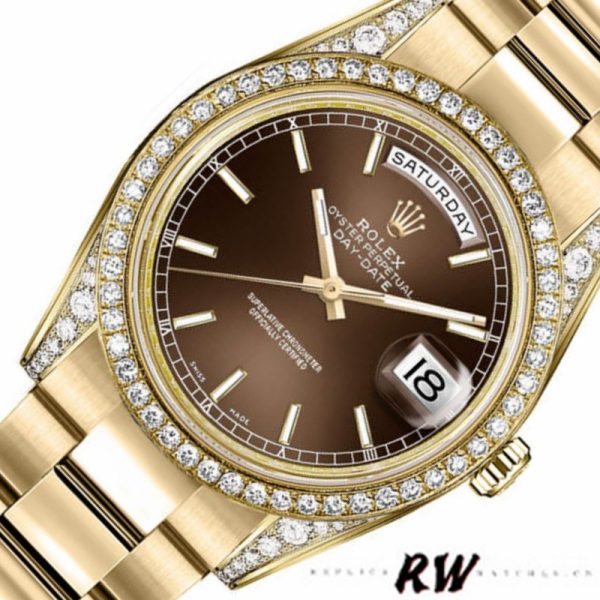 Rolex Day-Date 118388 Chocolate Brown Dial 36MM Unisex Replica Watch - Image 3
