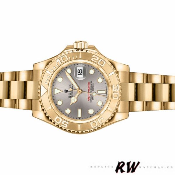 Rolex Yacht Master 169628 Yellow Gold Grey Dial 29MM Lady Replica Watch - Image 4