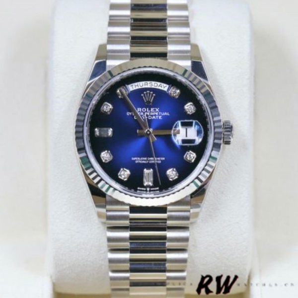 Rolex Day-Date 128239 Blue Ombre Diamond Dial 36MM Unisex Replica Watch - Image 2