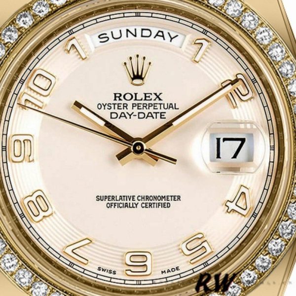 Rolex Day-Date 218348 Concentric Circle Ivory Dial 41MM Mens Replica Watch - Image 2