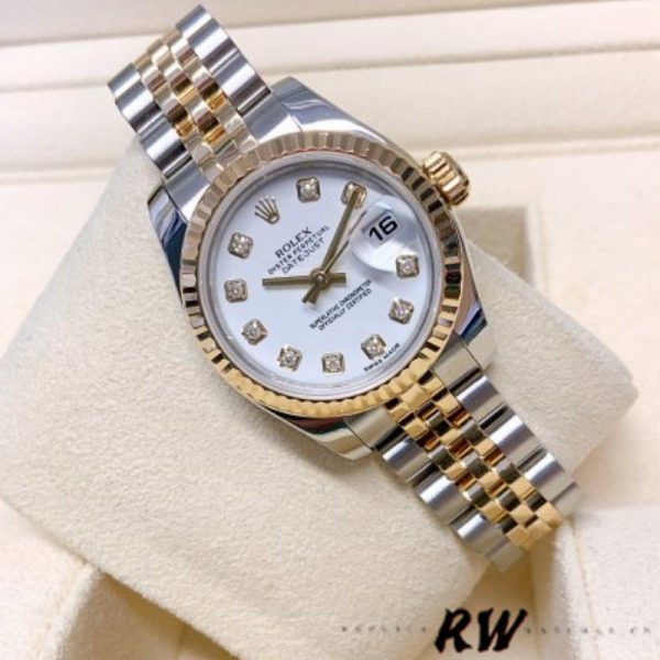 Rolex Datejust 179173 White Diamond Dial Fluted Bezel 26MM Lady Replica Watch - Image 3