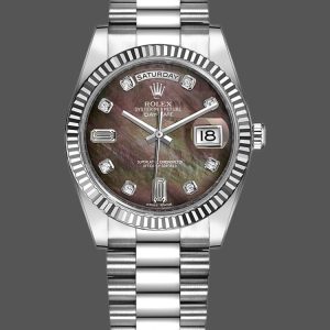 Rolex Day-Date 118239 MOP Black Dial 36mm Unisex Replica Watch