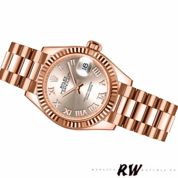 Rolex Datejust 279166 Dark Grey Roman Numeral Dial Domed Bezel 28mm Lady Replica Watch - Image 3