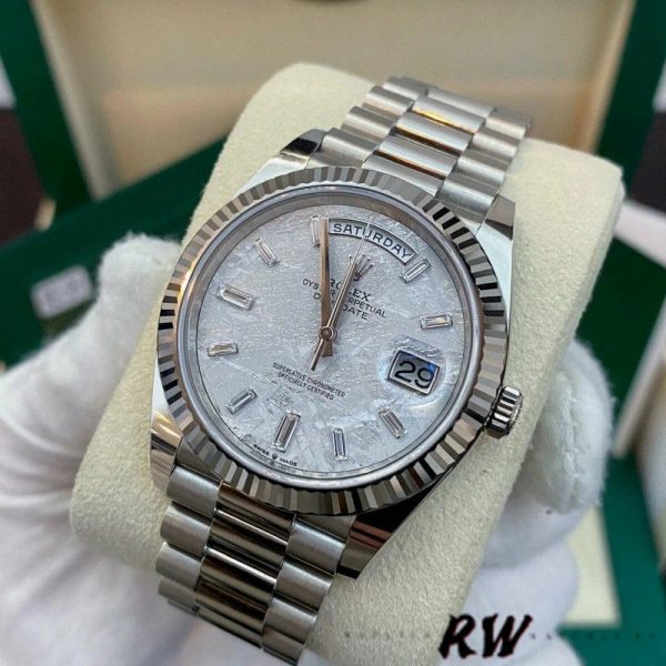 Rolex Day-Date 228239 Meteorite Grey Dial Fluted Bezel 40mm Mens Replica Watch - Image 2