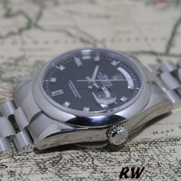 Rolex Day Date 118206 Black Diamond Dial 36mm Unisex Replica Watch - Image 4