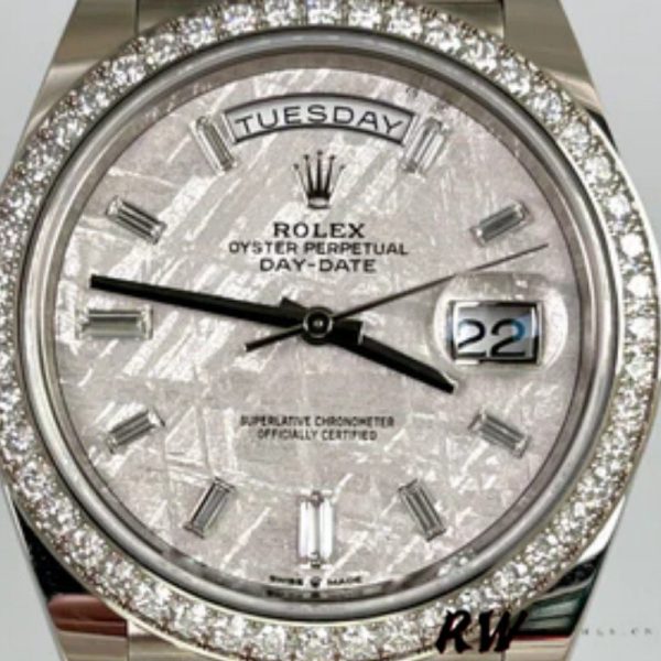 Rolex Day-Date 228349RBR Meteorite Dial Diamond Bezel 40mm Mens Replica Watch - Image 2