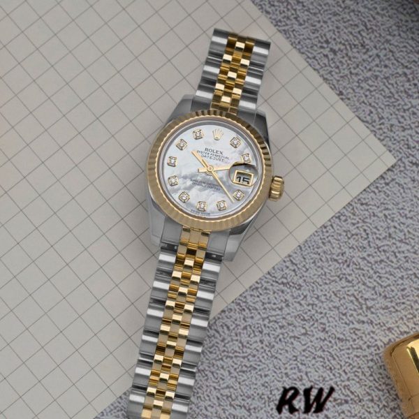 Rolex Datejust 179173 White MOP Dial Fluted Bezel 26MM Lady Replica Watch - Image 3