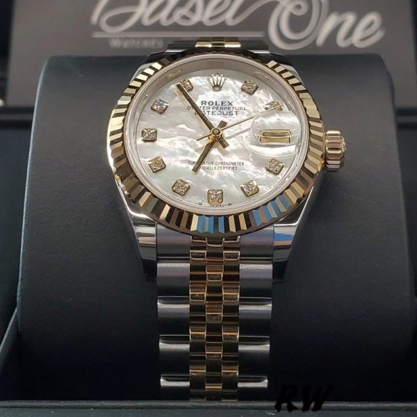 Rolex Datejust 279173 Mother Of Pearl Diamond Dial Fluted Bezel 28mm Lady Replica Watch - Image 5
