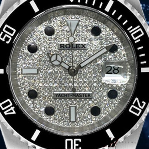 Rolex Yacht Master 116695 Stainless Steel Diamond Paved Dial 40MM Mens Replica Watch - Image 4