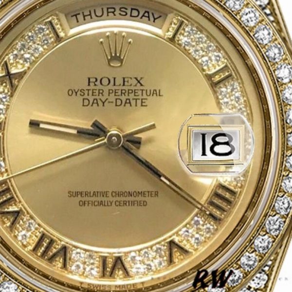 Rolex Day-Date 118388 Champagne Diamond Dial Yellow Gold 36MM Unisex Replica Watch - Image 2