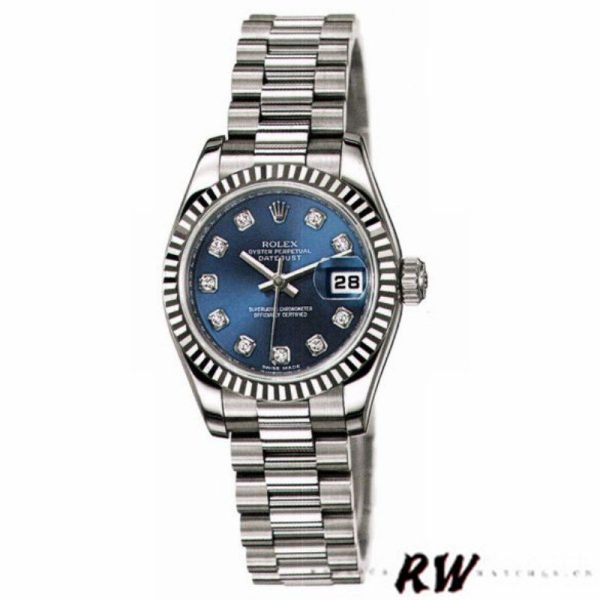 Rolex Datejust 179179 Blue Diamond Dial Fluted Bezel 26MM Lady Replica Watch - Image 2
