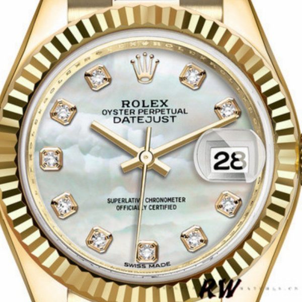 Rolex Datejust 279178 Mother Of Pearl Dial Fluted Bezel 28mm Lady Replica Watch - Image 2