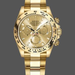 Rolex Daytona 116508 Yellow Gold Champagne Index Dial 40MM Mens Replica Watch