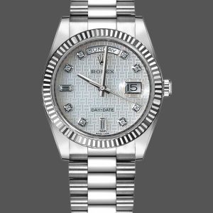 Rolex Day-Date 118239 Mother of Pearl White Dial Fluted Bezel 36mm Unisex Replica Watch