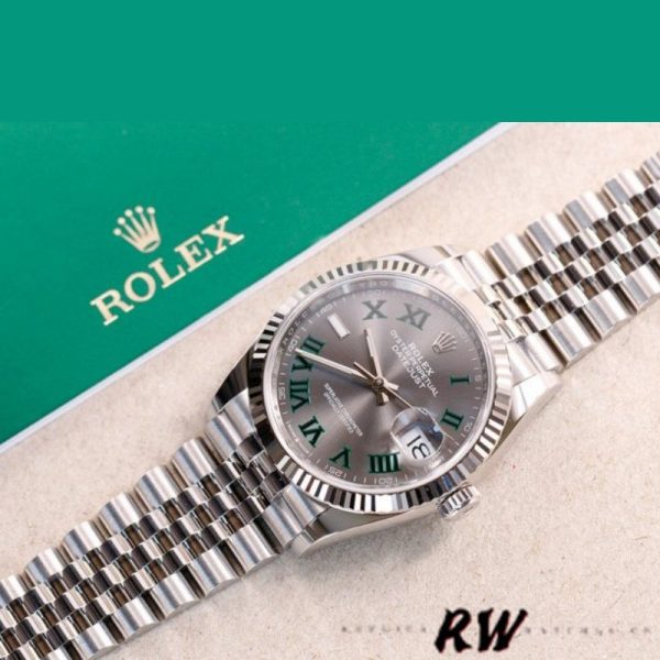 Rolex Datejust 126234 Slate Grey Wimbledon Dial 36MM Unisex Replica Watch - Image 4
