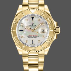 Rolex Yacht Master 168628 White MOP Dial Yellow Gold 35MM Unisex Replica Watch