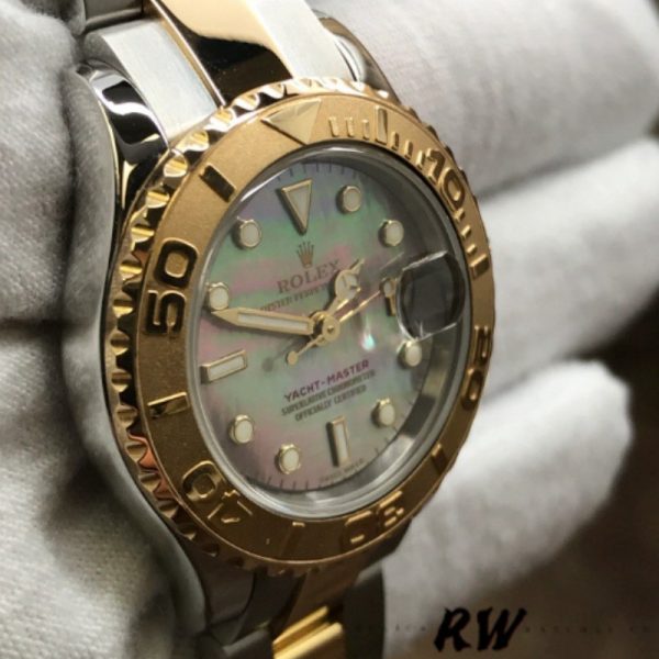 Rolex Yacht Master 169623 Steel Yellow Gold Black MOP Dial 29MM Lady Replica Watch - Image 3
