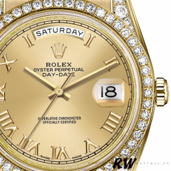 Rolex Day-Date 118388 Champagne Roman Numeral Dial 36MM Unisex Replica Watch - Image 2