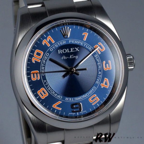 Rolex Oyster Perpetual Air-King 114200 Concentric Blue Dial 34mm Unisex Replica watch - Image 2