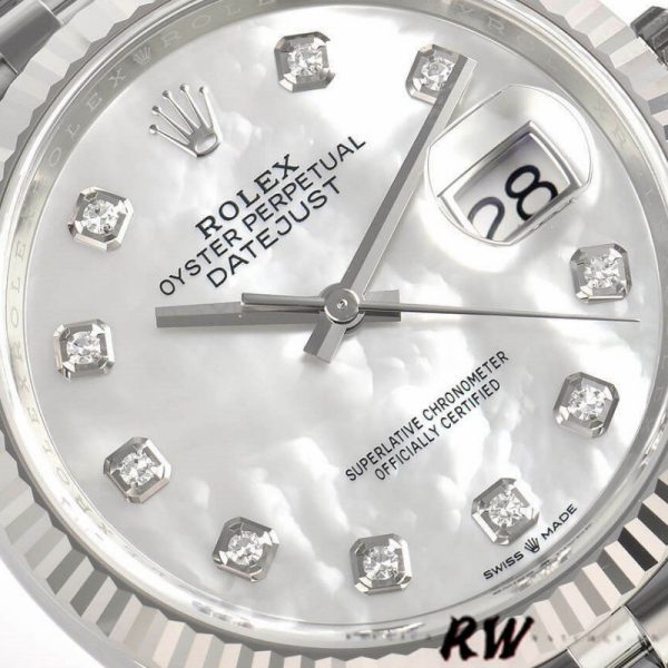 Rolex Datejust 126234 White Mother of Pearl Diamonds Dial 36MM Unisex Replica Watch - Image 4