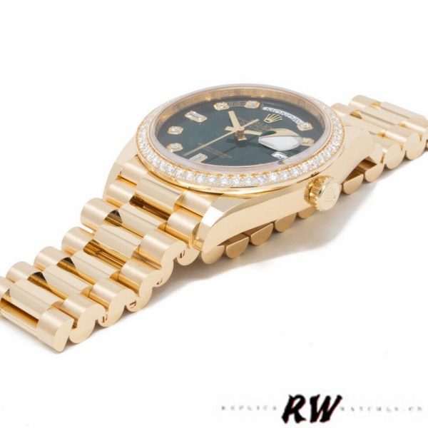 Rolex Day-Date 128348RBR Green Ombre Diamond Dial Yellow Gold 36MM Unisex Replica Watch - Image 4
