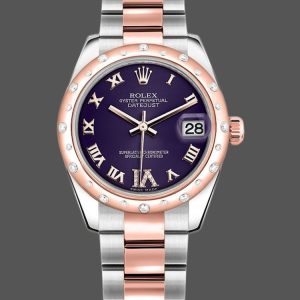Rolex Datejust 178341 Purple Roman Numeral Dial 31MM Lady Replica Watch