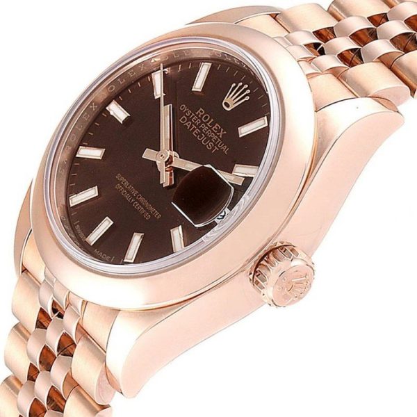 Rolex Datejust 279165 Chocolate Brown Dial Domed Bezel 28mm Lady Replica Watch - Image 4