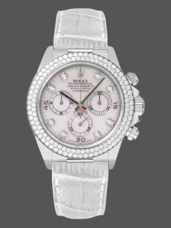 Rolex Cosmograph Daytona 116589 White MOP Diamond Dial 40MM Mens Replica Watch
