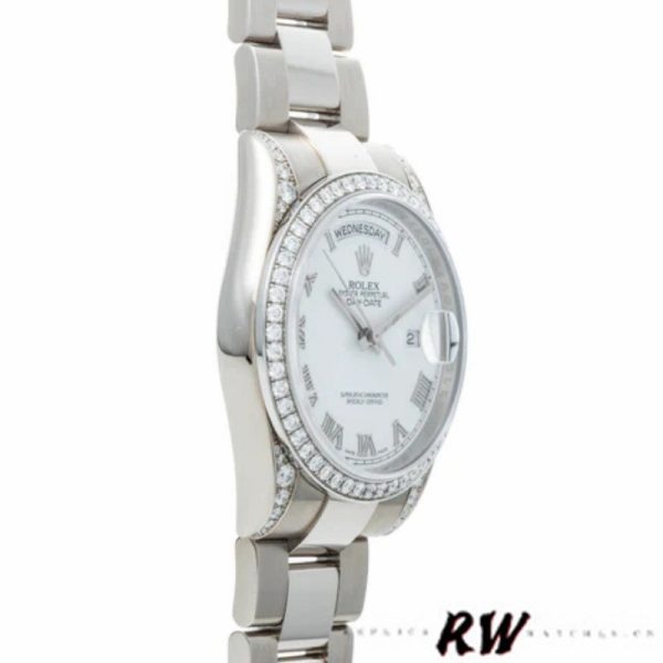 Rolex Day-Date 118389 White Roman Numeral Dial 36MM Unisex Replica Watch - Image 2