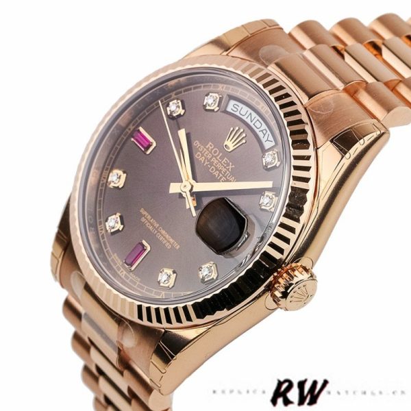Rolex Day-Date 118235 Rose Gold Chocolate Brown Dial 36mm Unisex Replica Watch - Image 4