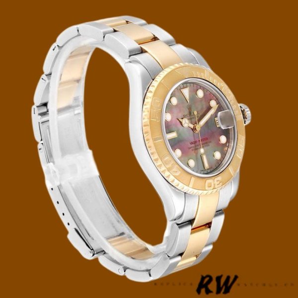 Rolex Yacht Master 168623 Steel Yellow Gold Black MOP Dial 35MM Unisex Replica Watch - Image 2
