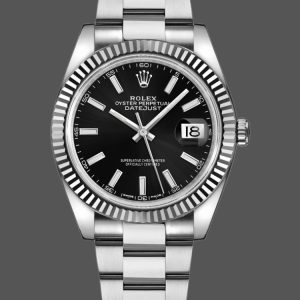 Rolex Datejust 126334 Fluted Bezel Black Dial 41MM Mens Replica Watch
