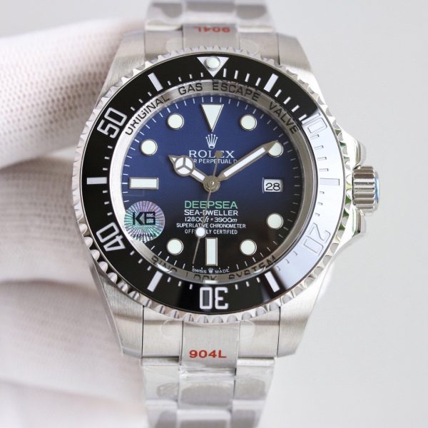 Rolex Sea-Dweller Deepsea 126660 Stainless Steel Black Blue Dial 44MM Mens Replica Watch - Image 4