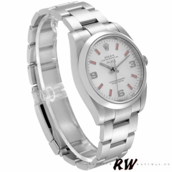 Rolex Oyster Perpetual Air-King 114200 Silver Dial Pink Baton 34mm Unisex replica watch - Image 2