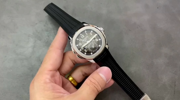 Replica Patek Philippe Aquanaut 5164A 001 Stainless Steel Dual Time 40mm Mens Watch - Image 2